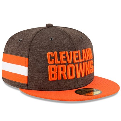 Men's Cleveland Browns New Era Brown/Orange 2018 NFL Sideline Home Official 59FIFTY Fitted Hat 3058362